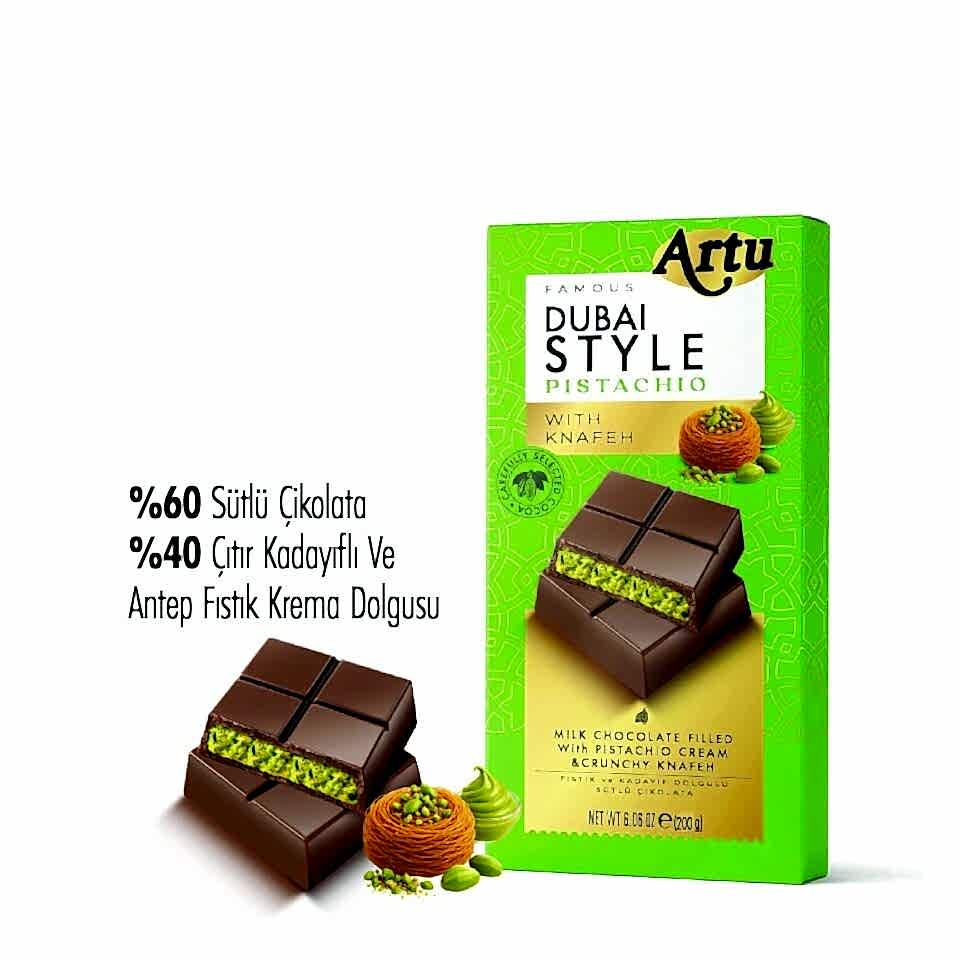 Çıtır Kadayıf ve Fıstık Krema Dolgulu Sütlü Çikolata, 200 gr (6'lı Paket)