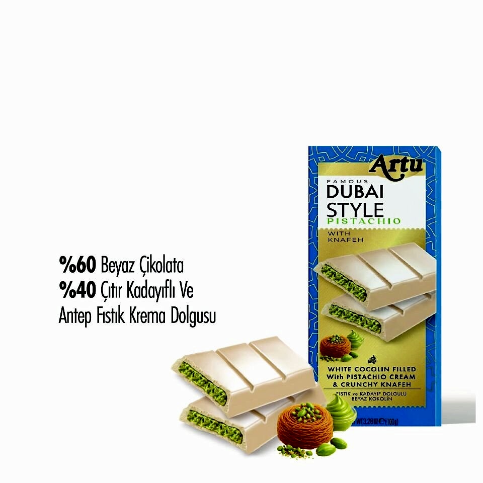Çıtır Kadayıf ve Fıstık Krema Dolgulu Beyaz Çikolata, 100 g (10'lu Paket)