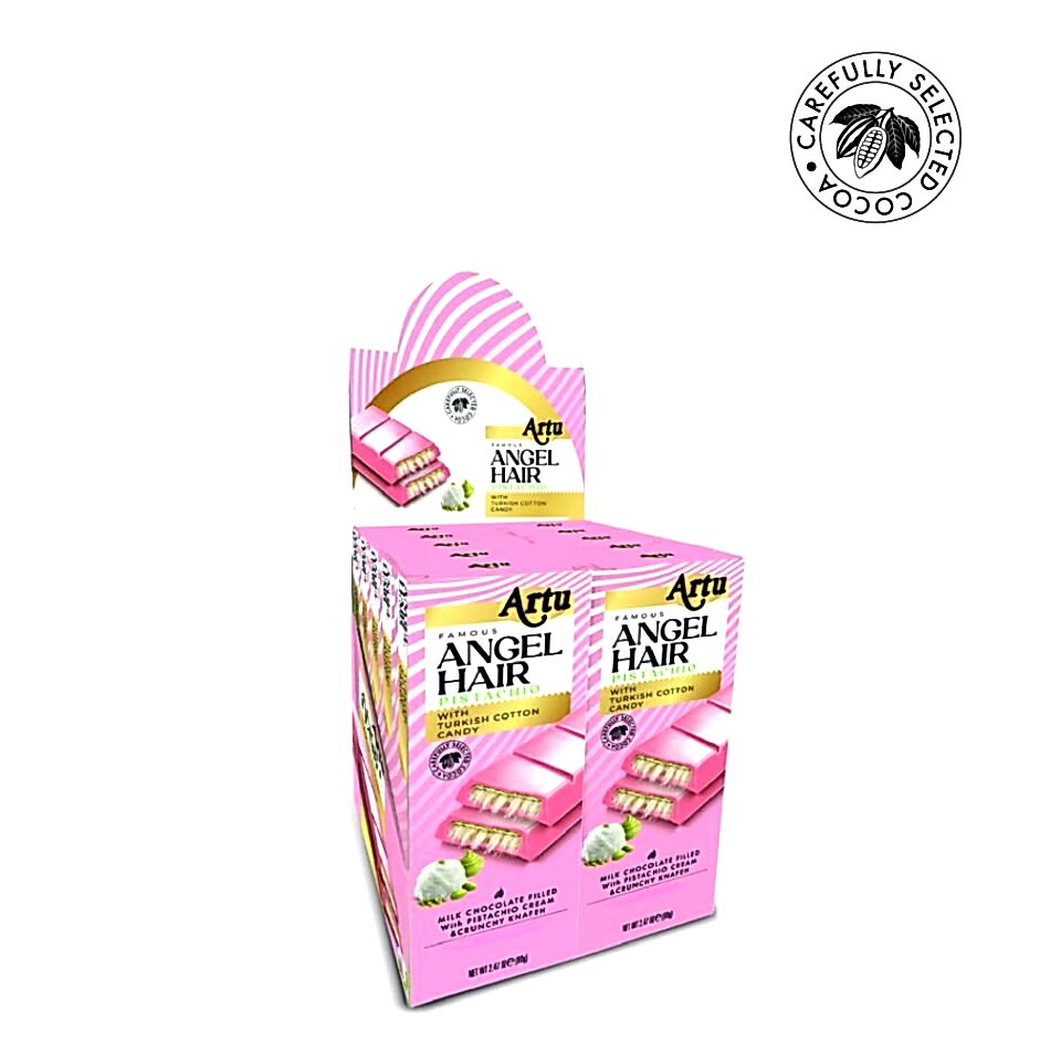 Angel Hair Antep Fıstıklı Kremalı Pişmaniye Dolgulu Ahududu Aromalı Çikolata, 80 g (10'lu Paket)
