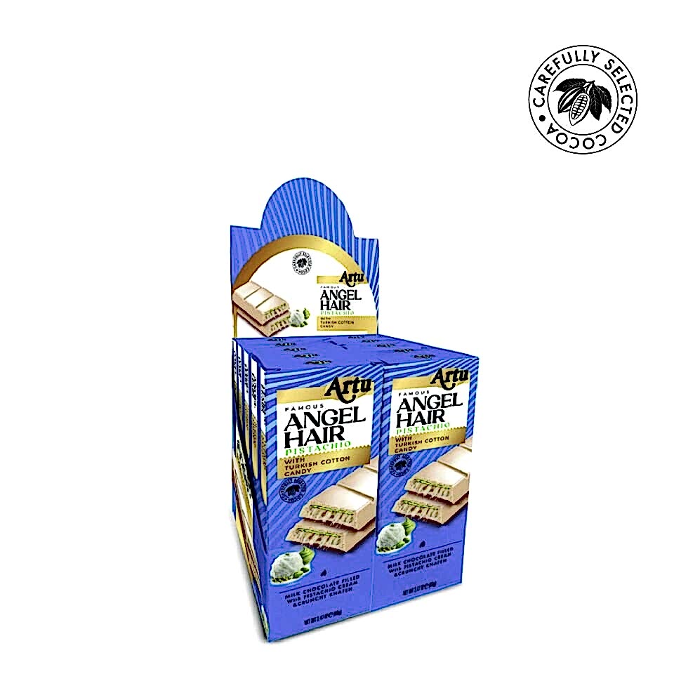Angel Hair Antep Fıstıklı Kremalı Pişmaniye Dolgulu Beyaz Çikolata, 80 g (10'lu Paket)