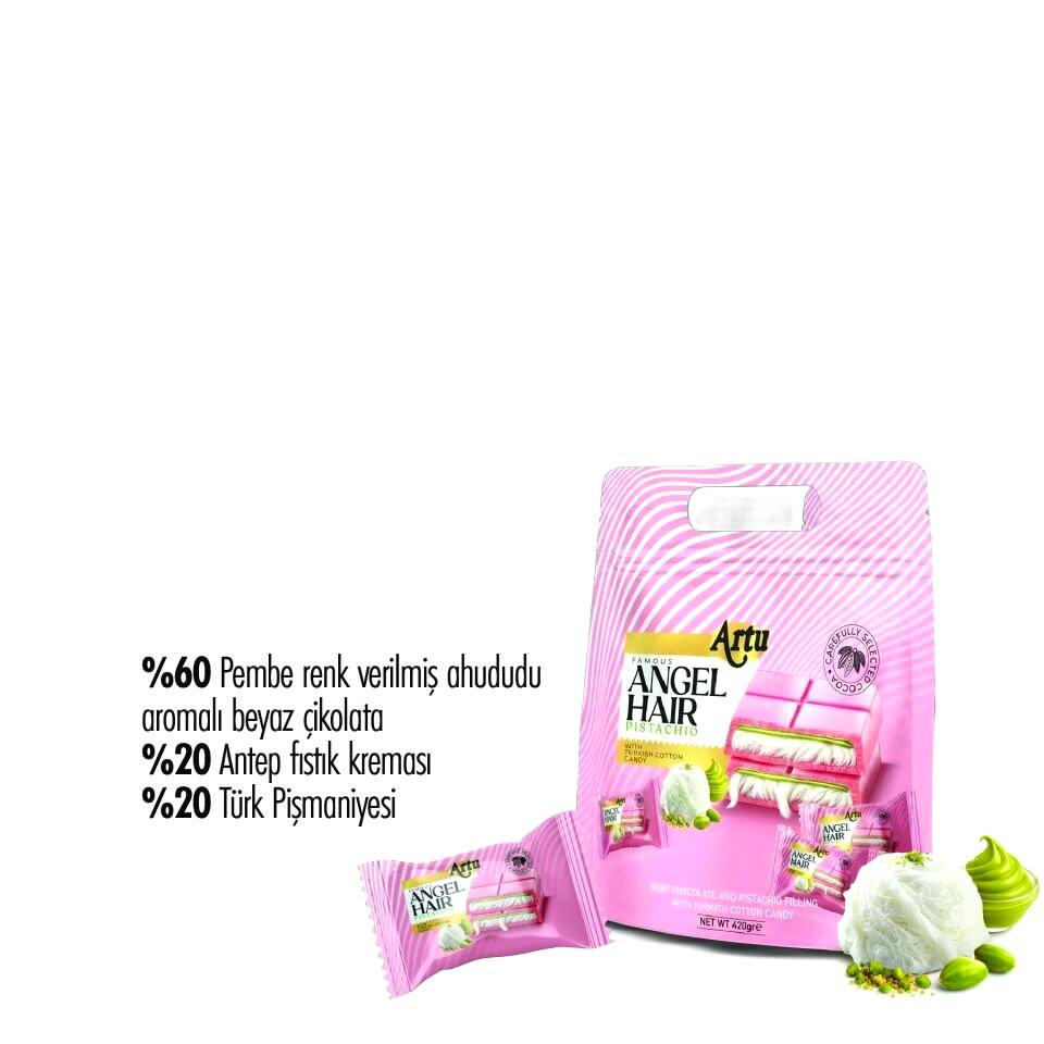 Antep Fıstıklı Kremalı Pişmaniye Dolgulu Beyaz Çikolata (Doypack), 480 g