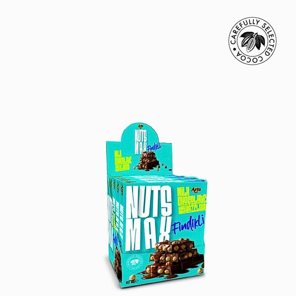 Nutsmax Fındıklı Sütlü Tablet Çikolata, 80 g (6'lı Paket)