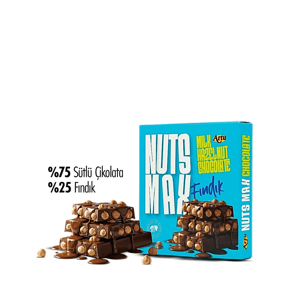 Nutsmax Fındıklı Sütlü Tablet Çikolata, 80 g (6'lı Paket)