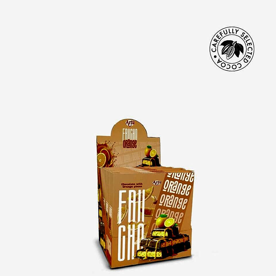 Frucho Portakal Meyve Şekerlemesi Parçacıklı Sütlü Çikolata, 80 g (6'lı Paket)