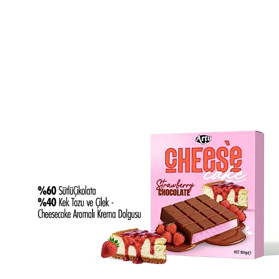 Cheese Cake Çilekli Çikolata, 80g (6'lı Paket)