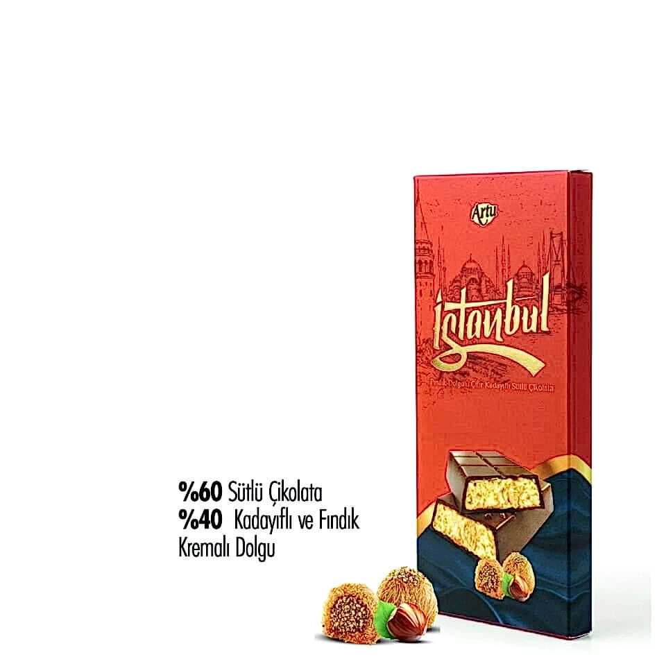 İstanbul Fındık Dolgulu Çıtır Kadayıflı Sütlü Çikolata 200g (6'lı Paket)